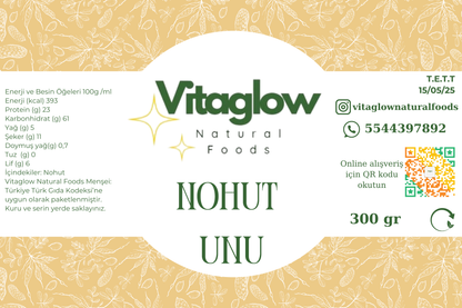 Organik Nohut Unu (300 gr)Vegan Beslenmeye Uygundur