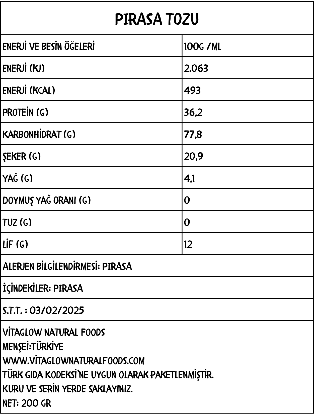 Pırasa tozu