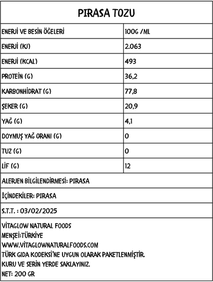 Pırasa tozu