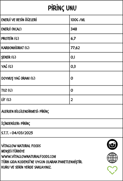 Doğal Pirinç Unu