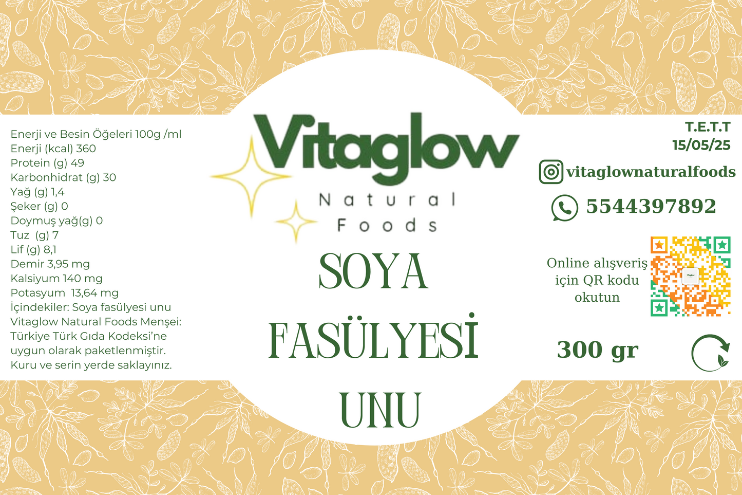 Soya Fasülyesi Unu (300 gr)